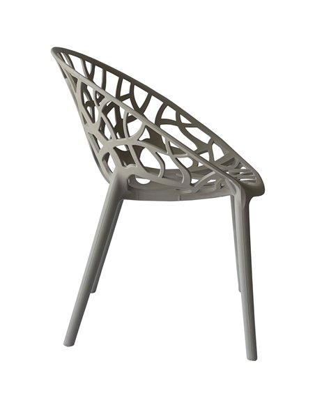 Bistro Dining Chair Plastic Grey Indoors &amp Outdoors | Stalwart DA-WW030GREY