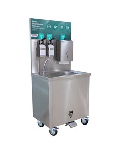 Mobile Disinfection Station Built-in water supply Stainless steel 750x605x1590mm | Stalwart DA-DKE75