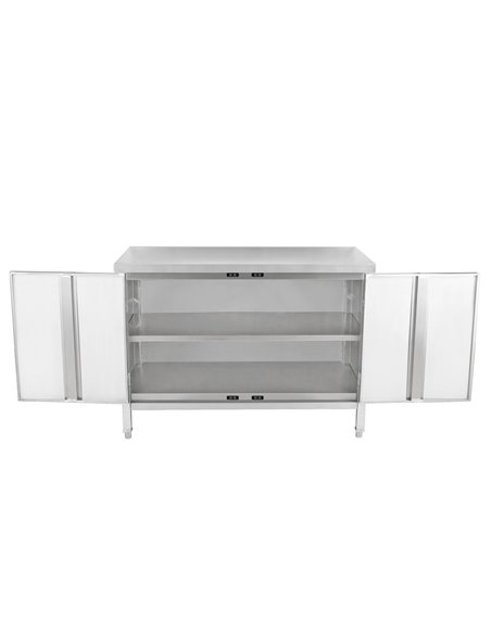 Commercial Worktop Floor Cupboard 2 swing doors Stainless steel 1000x600x850mm | Stalwart DA-SCP10060T