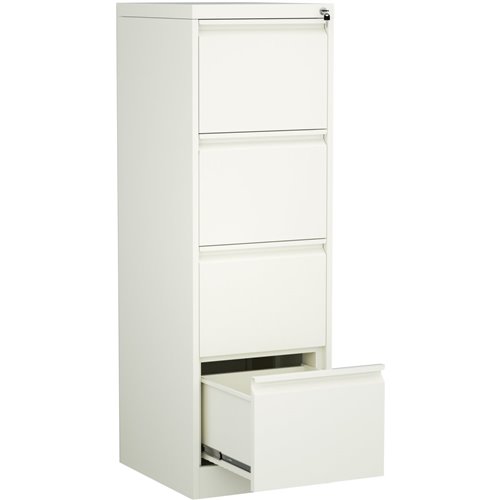 Professional Filing Cabinet 4 drawer 460x620x1330mm White | Stalwart DA-MXDC3WHITE