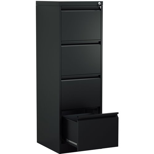 Professional Filing Cabinet 4 drawer 460x620x1330mm Black | Stalwart DA-MXDC3BLACK