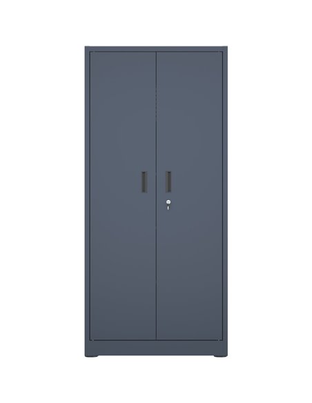Heavy Duty Grey 2 Door Lockable Steel Tool Cabinet with 4 Shelves &amp Pegboard 800x400x1800mm | Stalwart DA-SETC1GREY