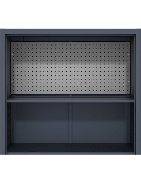 Heavy Duty Grey 2 Door Lockable Steel Tool Cabinet with 4 Shelves &amp Pegboard 800x400x1800mm | Stalwart DA-SETC1GREY