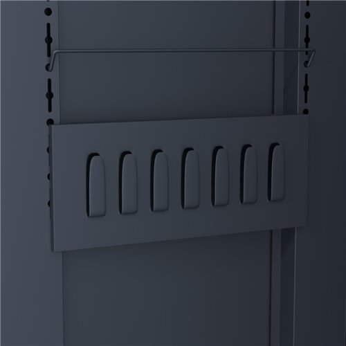 Heavy Duty Grey 2 Door Lockable Steel Tool Cabinet with 4 Shelves &amp Pegboard 800x400x1800mm | Stalwart DA-SETC1GREY