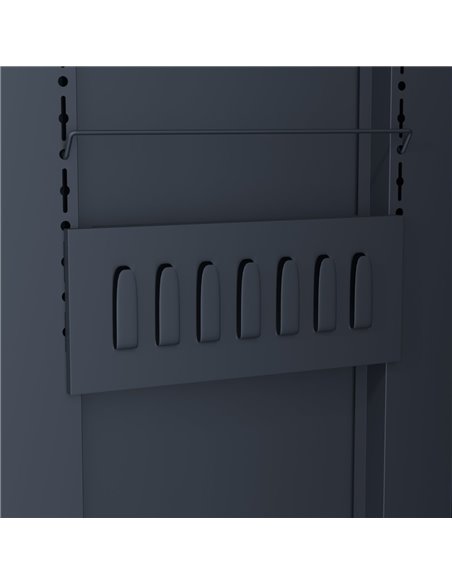 Heavy Duty Grey 2 Door Lockable Steel Tool Cabinet with 4 Shelves &amp Pegboard 800x400x1800mm | Stalwart DA-SETC1GREY