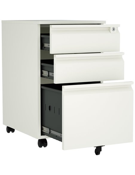 Professional Mobile Filing &amp Storage Cabinet 3 drawer 390x500x650mm White | Stalwart DA-SEMC1WHITE