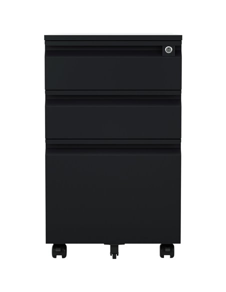Professional Mobile Filing &amp Storage Cabinet 3 drawer 390x500x650mm Black | Stalwart DA-SEMC1BLACK