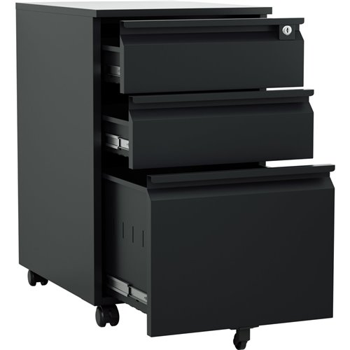 Professional Mobile Filing &amp Storage Cabinet 3 drawer 390x500x650mm Black | Stalwart DA-SEMC1BLACK