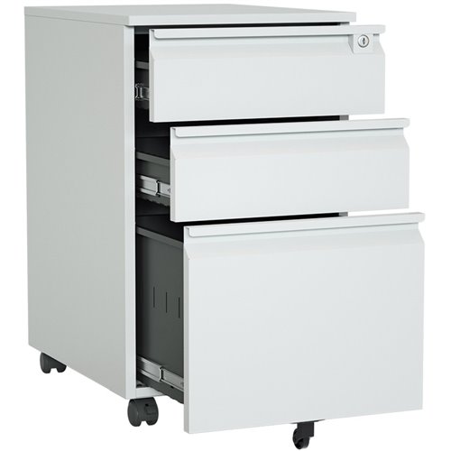 Professional Mobile Filing &amp Storage Cabinet 3 drawer 390x500x650mm Light Grey | Stalwart DA-SEMC1LIGHTGREY
