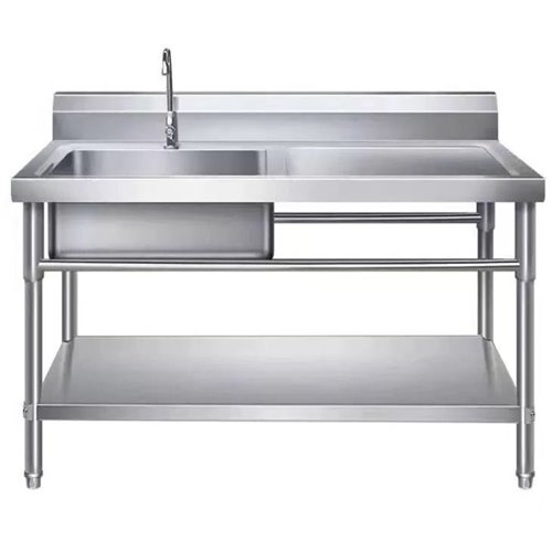 Commercial Sink Stainless steel 1000x600x850mm 1 bowl left Splashback Undershelf | Stalwart DA-WUS100600LEFT