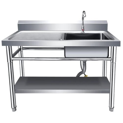 Commercial Sink Stainless steel 1200x600x850mm 1 bowl right Splashback Undershelf | Stalwart DA-WUS12060RIGHT