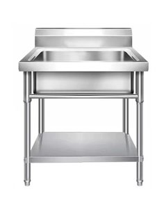 Commercial Sink Stainless steel 600x600x850mm 1 bowl Splashback Undershelf | Stalwart DA-WUS6060