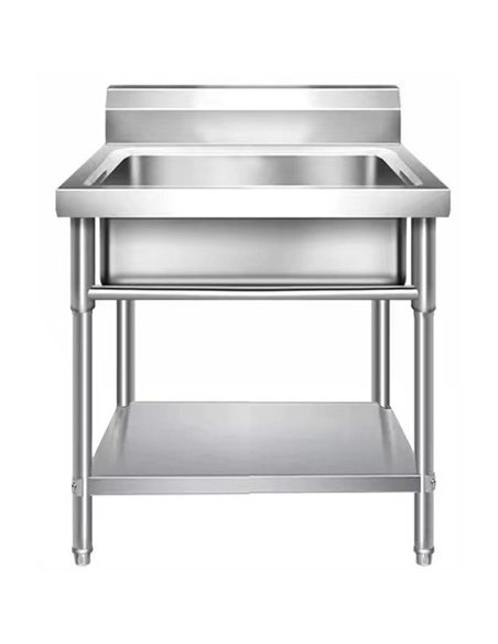 Commercial Sink Stainless steel 600x600x850mm 1 bowl Splashback Undershelf | Stalwart DA-WUS6060