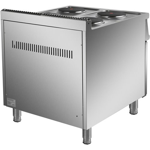 Commercial Electric Cooker 4 Burners with Cabinet Base 10.4kW 900mm Depth | Stalwart DA-HRQ912