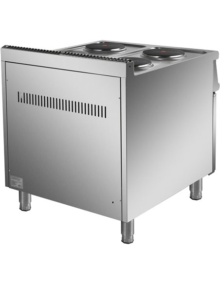 Commercial Electric Cooker 4 Burners with Cabinet Base 10.4kW 900mm Depth | Stalwart DA-HRQ912