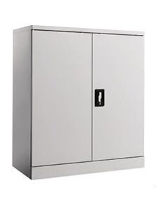 Commercial Metal Grey Storage Cabinet Lockable 900x400x900mm | Stalwart DA-MYOC04