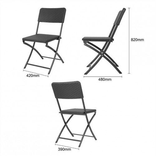 Bolero Rattan Folding Chair Black...