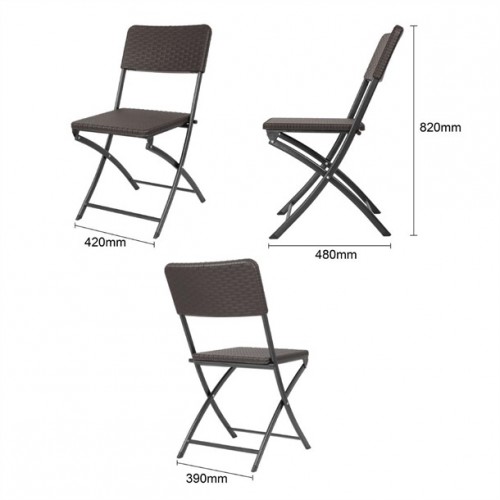 Bolero Rattan Folding Chairs Brown...