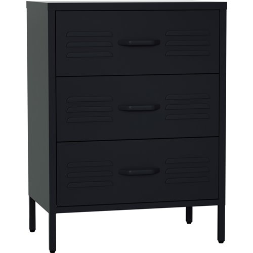 Metal Storage Cabinet 3 Drawers 600x380x800mm Black | Stalwart DA-MXHDC001BLACK