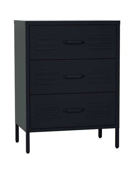 Metal Storage Cabinet 3 Drawers 600x380x800mm Black | Stalwart DA-MXHDC001BLACK