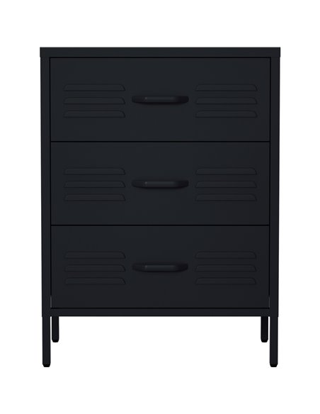 Metal Storage Cabinet 3 Drawers 600x380x800mm Black | Stalwart DA-MXHDC001BLACK