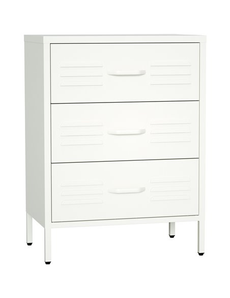 Metal Storage Cabinet 3 Drawers 600x380x800mm White | Stalwart DA-MXHDC001WHITE
