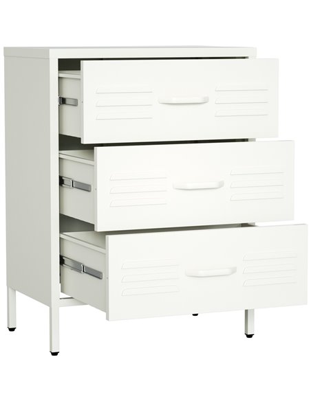 Metal Storage Cabinet 3 Drawers 600x380x800mm White | Stalwart DA-MXHDC001WHITE