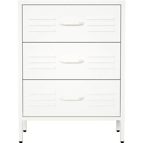 Metal Storage Cabinet 3 Drawers 600x380x800mm White | Stalwart DA-MXHDC001WHITE