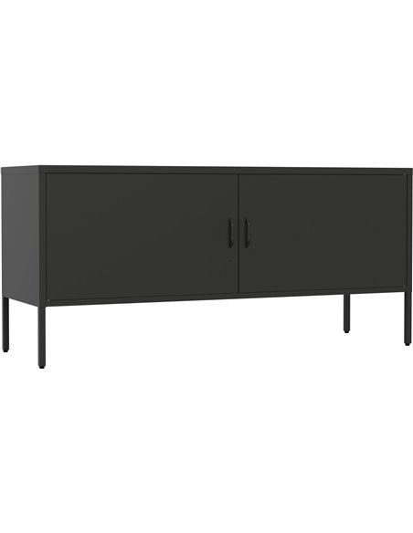 Professional Low Metal Storage Cabinet 2 Doors 1000x400x720mm 1 adjustable shelf Black | Stalwart DA-MXHSC004BLACK
