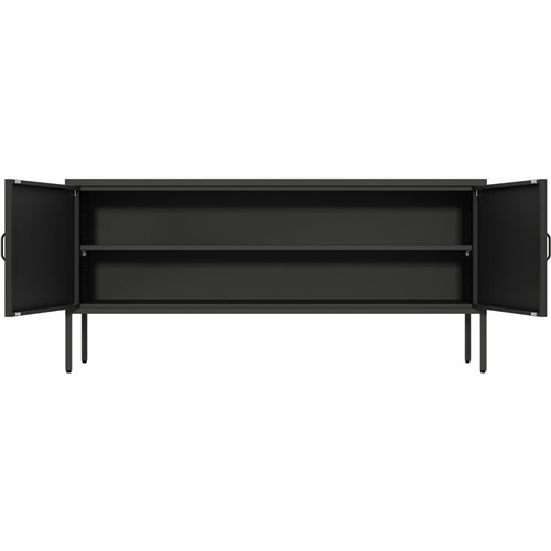 Professional Low Metal Storage Cabinet 2 Doors 1000x400x720mm 1 adjustable shelf Black | Stalwart DA-MXHSC004BLACK