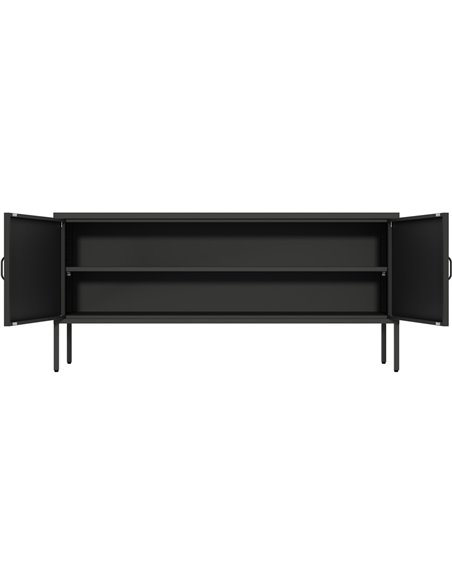 Professional Low Metal Storage Cabinet 2 Doors 1000x400x720mm 1 adjustable shelf Black | Stalwart DA-MXHSC004BLACK