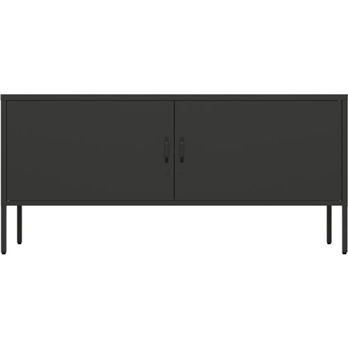 Professional Low Metal Storage Cabinet 2 Doors 1000x400x720mm 1 adjustable shelf Black | Stalwart DA-MXHSC004BLACK