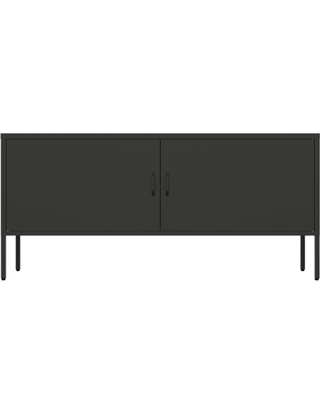 Professional Low Metal Storage Cabinet 2 Doors 1000x400x720mm 1 adjustable shelf Black | Stalwart DA-MXHSC004BLACK