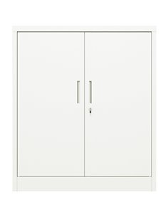 Professional Metal Storage Cabinet 2 doors 900x400x1200mm Lock 3 adjustable shelves White | Stalwart DA-MXFC13WHITE