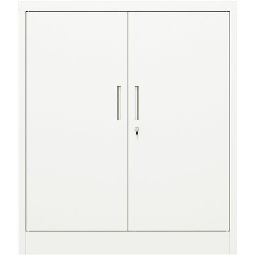 Professional Metal Storage Cabinet 2 doors 900x400x1200mm Lock 3 adjustable shelves White | Stalwart DA-MXFC13WHITE