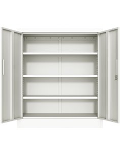 Professional Metal Storage Cabinet 2 doors 900x400x1200mm Lock 3 adjustable shelves White | Stalwart DA-MXFC13WHITE 2