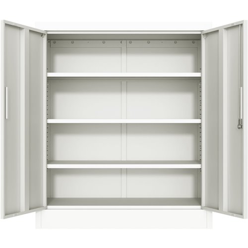 Professional Metal Storage Cabinet 2 doors 900x400x1200mm Lock 3 adjustable shelves White | Stalwart DA-MXFC13WHITE