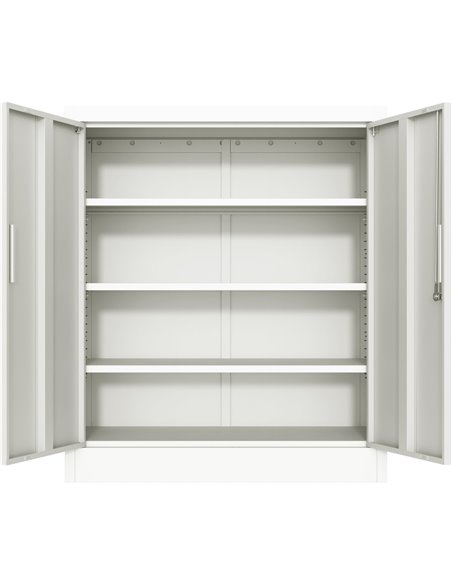 Professional Metal Storage Cabinet 2 doors 900x400x1200mm Lock 3 adjustable shelves White | Stalwart DA-MXFC13WHITE