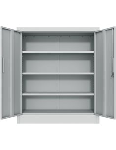 Professional Metal Storage Cabinet 2 doors 900x400x1200mm Lock 3 adjustable shelves Light Grey | Stalwart DA-MXFC13LIGHTGREY 2