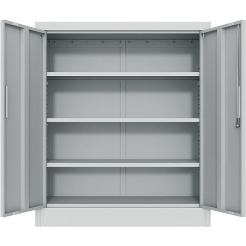 Professional Metal Storage Cabinet 2 doors 900x400x1200mm Lock 3 adjustable shelves Light Grey | Stalwart DA-MXFC13LIGHTGREY