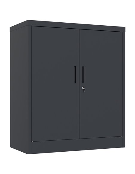 Professional Metal Storage Cabinet 2 doors 900x400x1200mm Lock 3 adjustable shelves Black | Stalwart DA-MXFC13BLACK