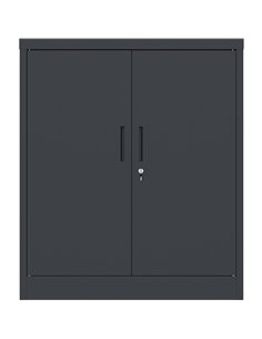 Professional Metal Storage Cabinet 2 doors 900x400x1200mm Lock 3 adjustable shelves Black | Stalwart DA-MXFC13BLACK 2