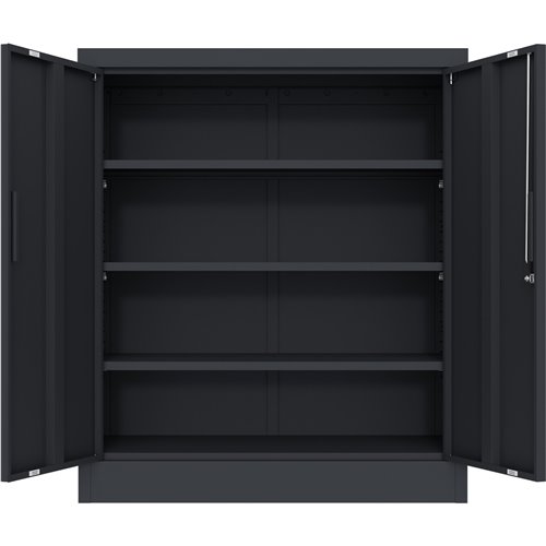 Professional Metal Storage Cabinet 2 doors 900x400x1200mm Lock 3 adjustable shelves Black | Stalwart DA-MXFC13BLACK