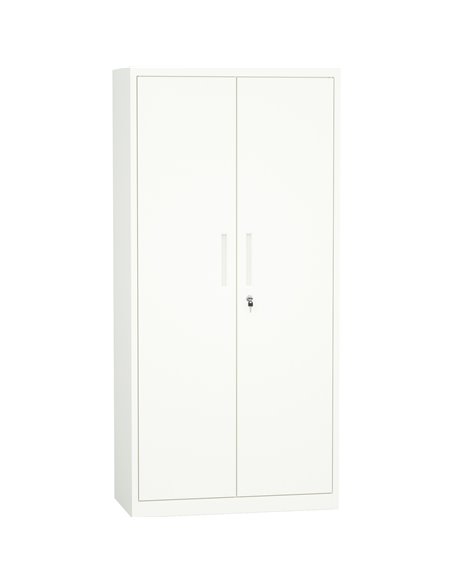 Professional Metal Storage Cabinet 2 doors 900x400x1800mm Lock 4 adjustable shelves White | Stalwart DA-MXFC14WHITE