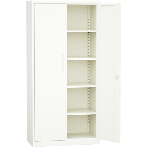 Professional Metal Storage Cabinet 2 doors 900x400x1800mm Lock 4 adjustable shelves White | Stalwart DA-MXFC14WHITE