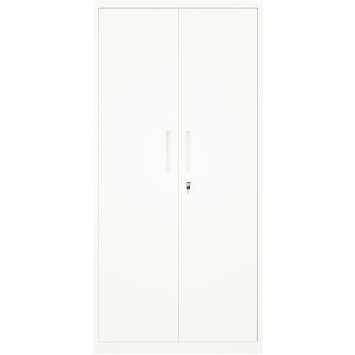 Professional Metal Storage Cabinet 2 doors 900x400x1800mm Lock 4 adjustable shelves White | Stalwart DA-MXFC14WHITE
