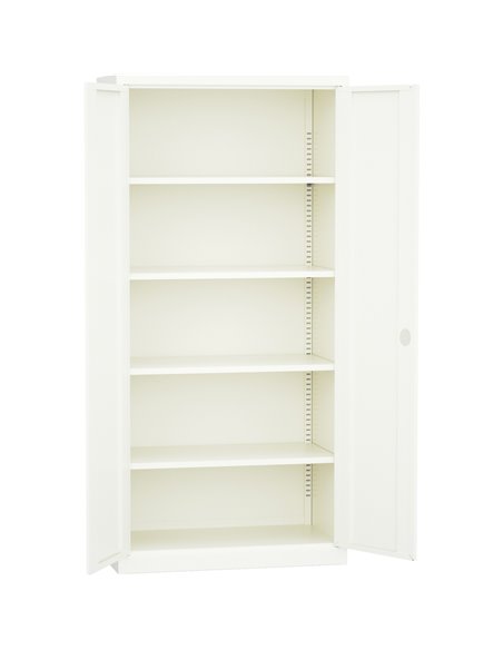 Professional Metal Storage Cabinet 2 doors 900x400x1800mm Lock 4 adjustable shelves White | Stalwart DA-MXFC14WHITE