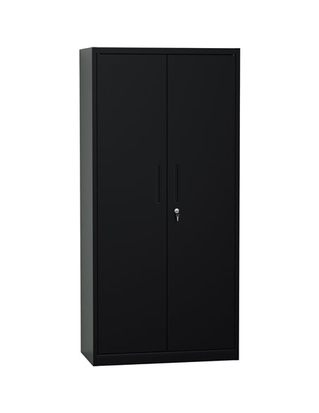 Professional Metal Storage Cabinet 2 doors 900x400x1800mm Lock 4 adjustable shelves Black | Stalwart DA-MXFC14BLACK