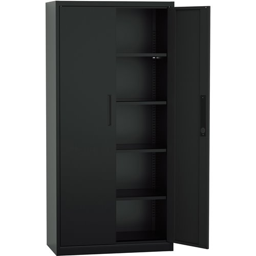 Professional Metal Storage Cabinet 2 doors 900x400x1800mm Lock 4 adjustable shelves Black | Stalwart DA-MXFC14BLACK