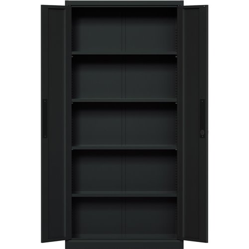 Professional Metal Storage Cabinet 2 doors 900x400x1800mm Lock 4 adjustable shelves Black | Stalwart DA-MXFC14BLACK